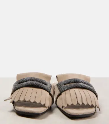 Brunello Cucinelli Fringed suede slippers | Thumbnail 3 Brunello Cucinelli Fringed suede slippers | Thumbnail 3