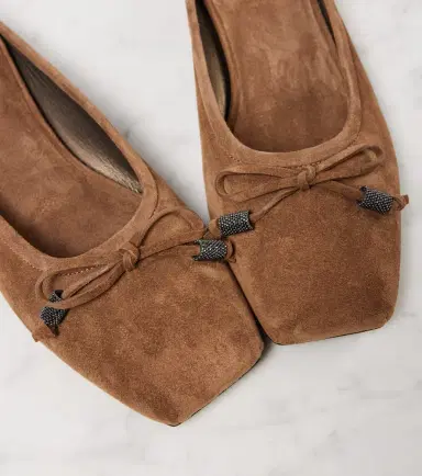 Brunello Cucinelli Monili bow-detail suede mules | Thumbnail 4