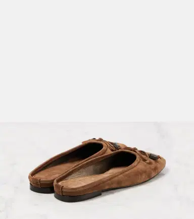 Brunello Cucinelli Monili bow-detail suede mules | Thumbnail 5
