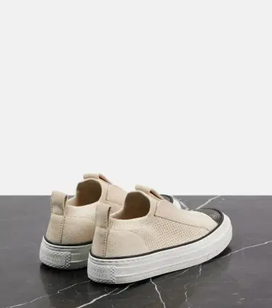 Brunello Cucinelli Suede-trimmed canvas sneakers | Thumbnail 2
