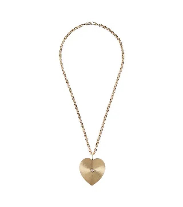 Marie Lichtenberg Heart Jumbo 18kt gold pendant necklace with diamond
