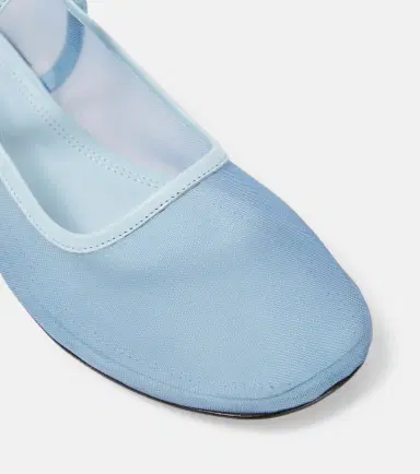 Souliers Martinez Minima leather-trimmed tulle Mary Jane flats | Thumbnail 3 Souliers Martinez Minima leather-trimmed tulle Mary Jane flats | Thumbnail 3