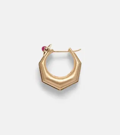 Marie Lichtenberg Baba Medium 18kt gold single hoop earring with diamonds and ruby | Thumbnail 2 Marie Lichtenberg Baba Medium 18kt gold single hoop earring with diamonds and ruby | Thumbnail 2