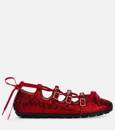 Simone Rocha Ghillie glitter ballet flats | Thumbnail 4