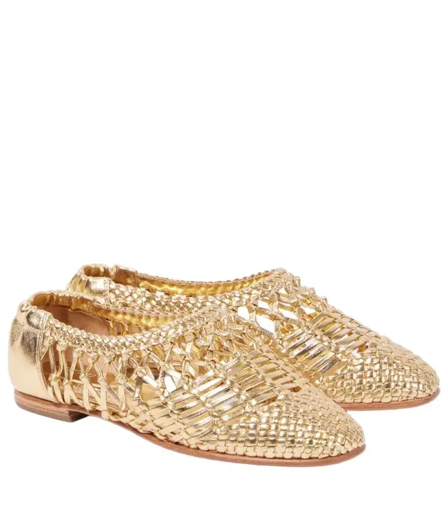 Simkhai Eden metallic leather ballet flats