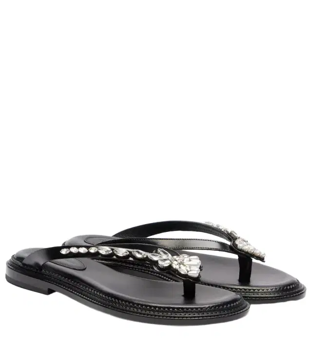 Simone Rocha Embellished leather thong sandals