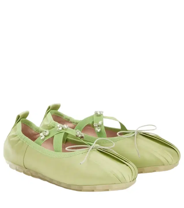Simone Rocha Grip embellished satin ballet flats