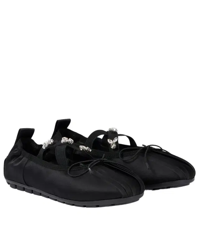 Simone Rocha Embellished satin ballet flats