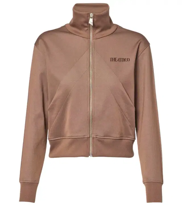 The Attico Zip-up cotton-blend fleece sweatshirt