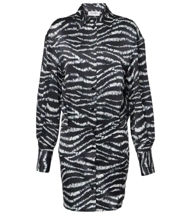 The Attico Silvye zebra-print satin shirt dress