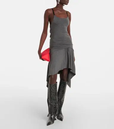 The Attico Asymmetric jersey minidress | Thumbnail 2