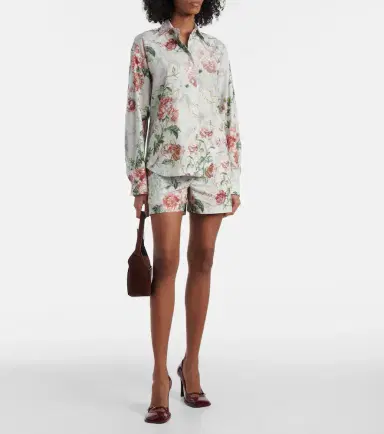 The Attico Floral cotton poplin shorts | Thumbnail 2