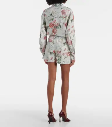 The Attico Floral cotton poplin shorts | Thumbnail 4