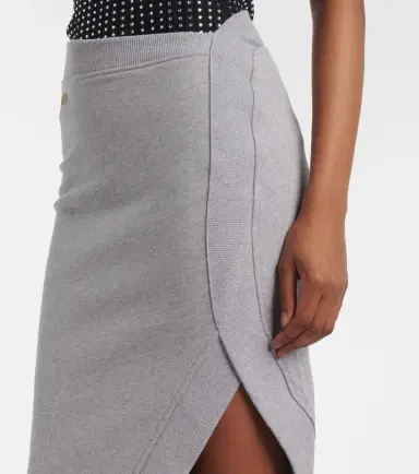 The Attico Logo asymmetric cotton jersey midi skirt | Thumbnail 3