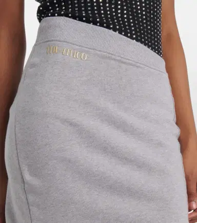 The Attico Logo asymmetric cotton jersey midi skirt | Thumbnail 5
