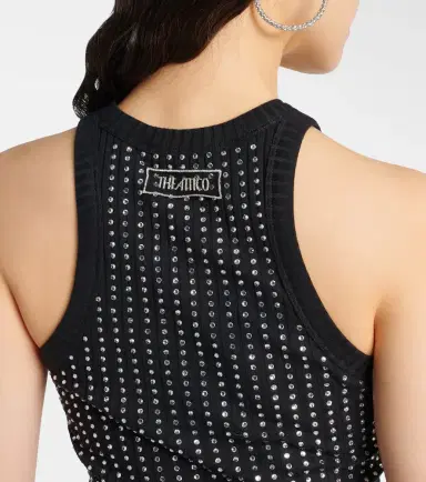 The Attico Crystal-embellished ribbed-knit tank top | Thumbnail 2