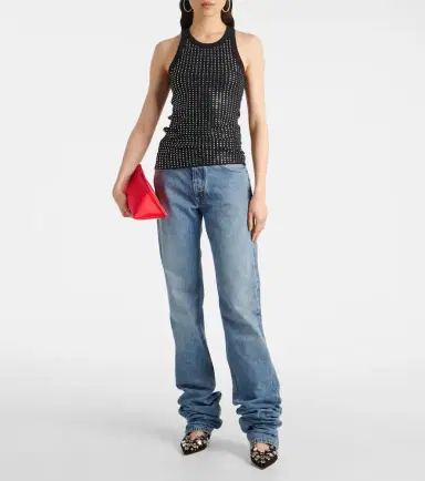 The Attico Crystal-embellished ribbed-knit tank top | Thumbnail 3
