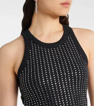 The Attico Crystal-embellished ribbed-knit tank top | Thumbnail 4