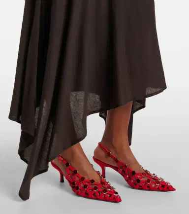 The Attico Sheer embroidered tulle midi dress | Thumbnail 4