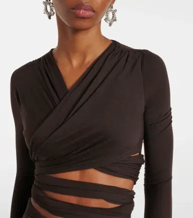 The Attico Sheer embroidered tulle midi dress | Thumbnail 5