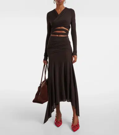 The Attico Sheer embroidered tulle midi dress | Thumbnail 6