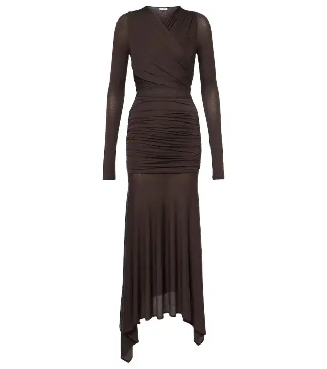 The Attico Sheer embroidered tulle midi dress