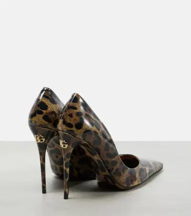 Dolce & Gabbana 105 leopard-print polished leather pumps | Thumbnail 2