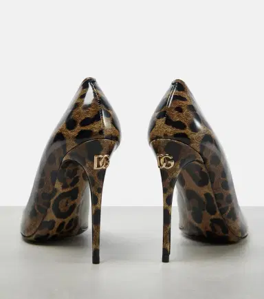 Dolce & Gabbana 105 leopard-print polished leather pumps | Thumbnail 3