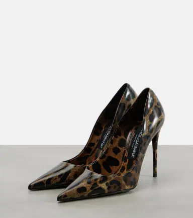 Dolce & Gabbana 105 leopard-print polished leather pumps | Thumbnail 4