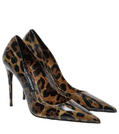 Dolce & Gabbana 105 leopard-print polished leather pumps | Thumbnail 1