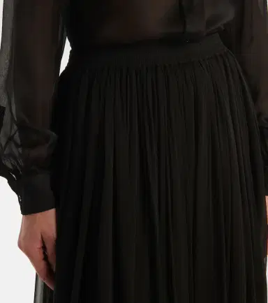 Saint Laurent Ruffled silk maxi skirt | Thumbnail 2