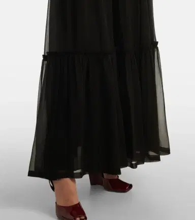 Saint Laurent Ruffled silk maxi skirt | Thumbnail 5