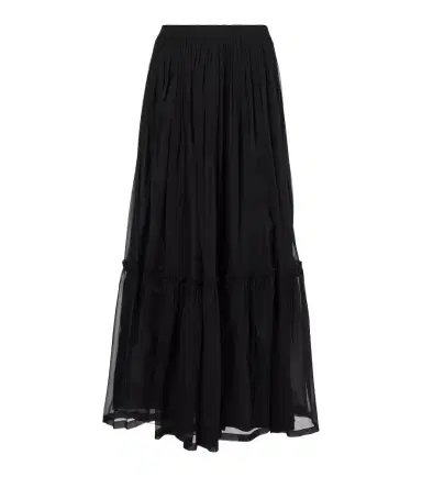Saint Laurent Ruffled silk maxi skirt | Thumbnail 1