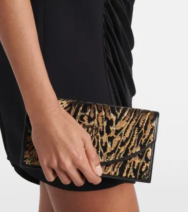 Christian Louboutin Loubi54 leopard-print crêpe satin clutch | Thumbnail 3