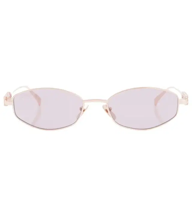 Logo embellished oval sunglasses