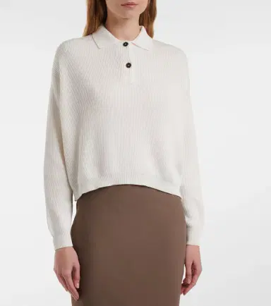 Brunello Cucinelli Ribbed-knit cotton polo sweater | Thumbnail 3