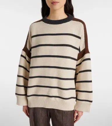 Brunello Cucinelli Striped cotton sweater | Thumbnail 2