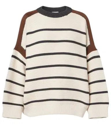 Brunello Cucinelli Striped cotton sweater | Thumbnail 1