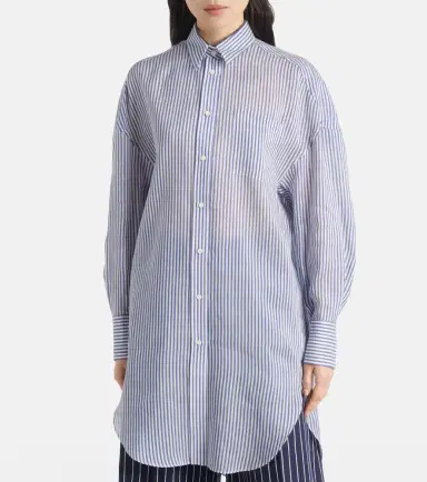 Brunello Cucinelli Monili striped linen and silk organza shirt | Thumbnail 3 Brunello Cucinelli Monili striped linen and silk organza shirt | Thumbnail 3