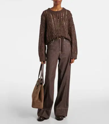 Brunello Cucinelli Jute and cotton-blend sweater | Thumbnail 3