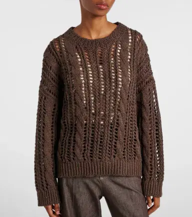 Brunello Cucinelli Jute and cotton-blend sweater | Thumbnail 4