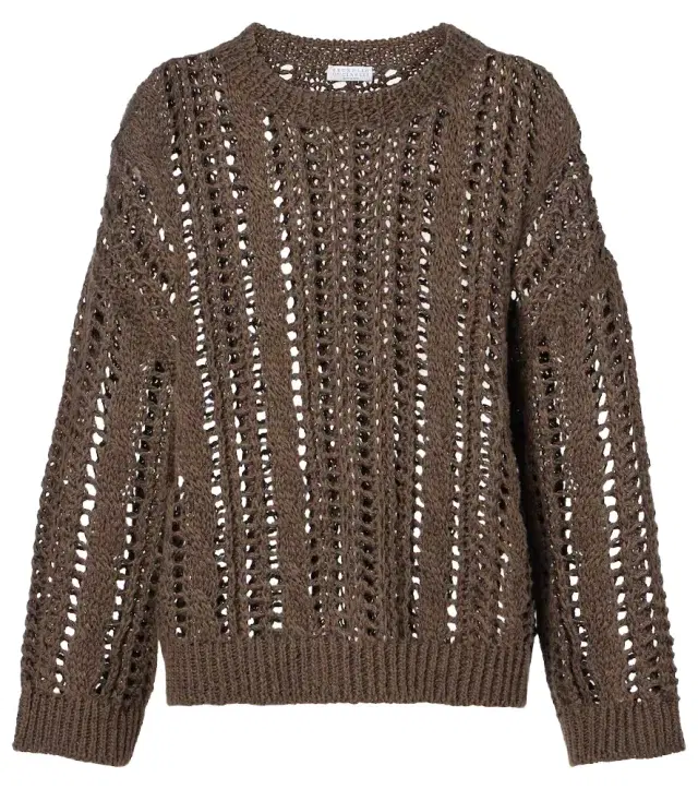 Brunello Cucinelli Jute and cotton-blend sweater