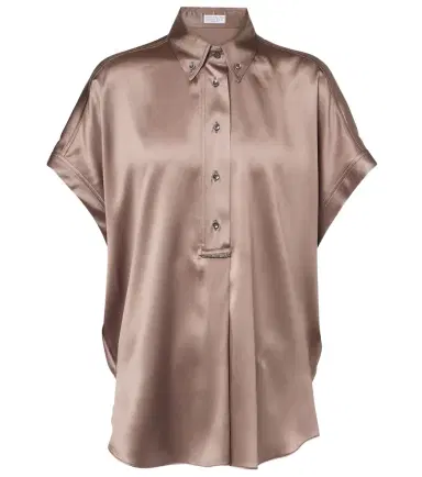 Brunello Cucinelli Silk-blend shirt | Thumbnail 1