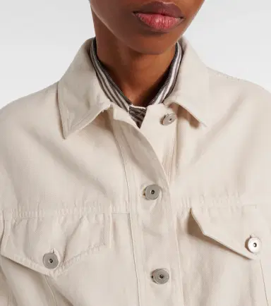 Brunello Cucinelli Monili beaded cotton and linen jacket | Thumbnail 5