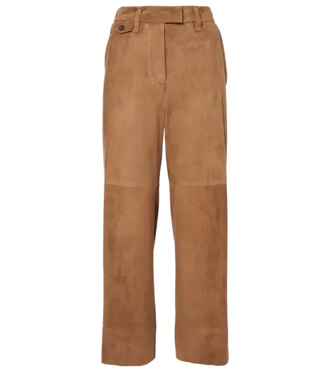 Brunello Cucinelli Mid-rise suede wide-leg pants