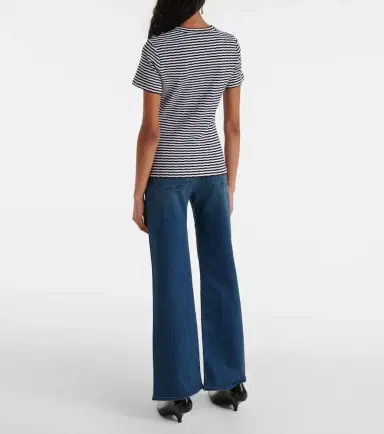 Veronica Beard Draya striped cotton-blend T-shirt | Thumbnail 3