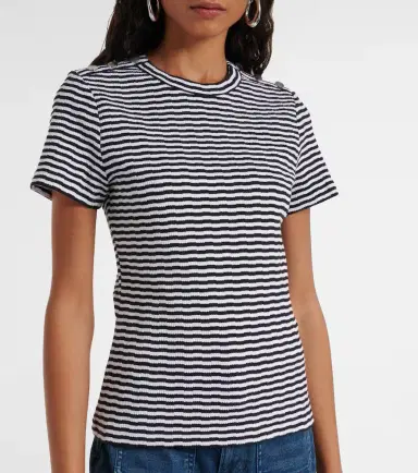 Veronica Beard Draya striped cotton-blend T-shirt | Thumbnail 4