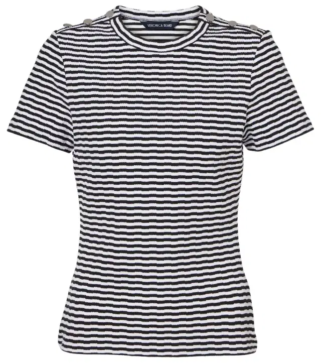 Veronica Beard Draya striped cotton-blend T-shirt