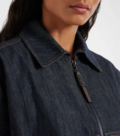 Brunello Cucinelli Denim bomber jacket | Thumbnail 4