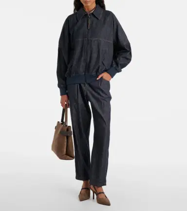 Brunello Cucinelli Denim bomber jacket | Thumbnail 6